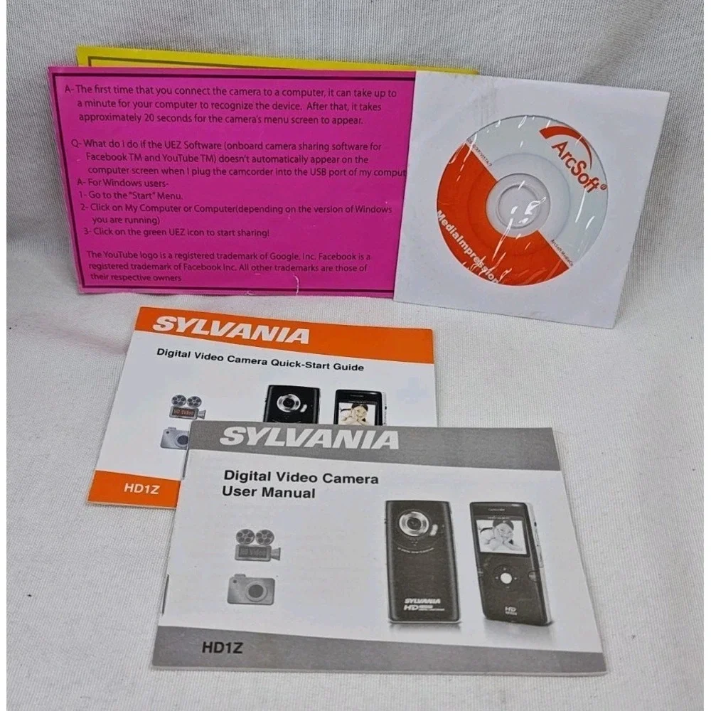 Sylvania HD1Z HD Digital Video Camera Camcorder Blue 720p Y2K Digicam Tested Box